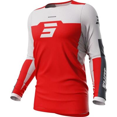 Maglietta Shot Contact Rosso / Bianco - Abbigliamento Cross Maglietta Shot Contact Rosso / Bianco - Abbigliamento Cross