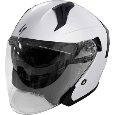 Casque Jet Blanc Stormer - Type Moto - Publicité Casque Jet Blanc Stormer - Type Moto - Publicité