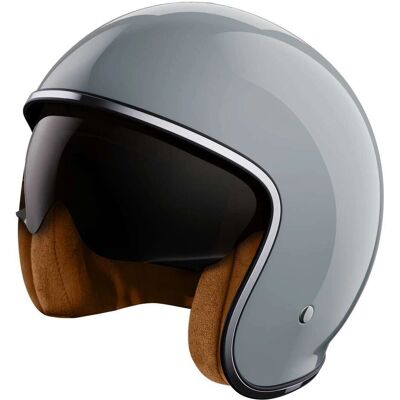 Casco moto Stormer Prime Nardo Grigio Lucido - Design vintage, Visiera solare Casco moto Stormer Prime Nardo Grigio Lucido - Design vintage, Visiera solare
