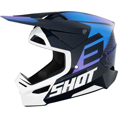 Casco Cross Shot Race Gear - Blu - Visiera Assorbimento Impatto Casco Cross Shot Race Gear - Blu - Visiera Assorbimento Impatto