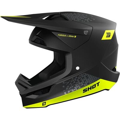 Shot Race Gear Neon Gelb Crosshelm - Crosshelm Shot Race Gear Neon Gelb Crosshelm - Crosshelm