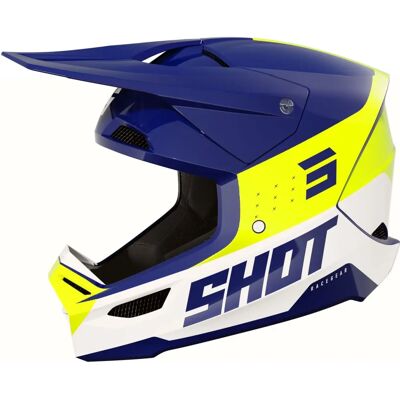 Casco da Moto Cross Shot FURIOUS LEAGUE Giallo Blu Lucido - Casco Moto Casco da Moto Cross Shot FURIOUS LEAGUE Giallo Blu Lucido - Casco Moto