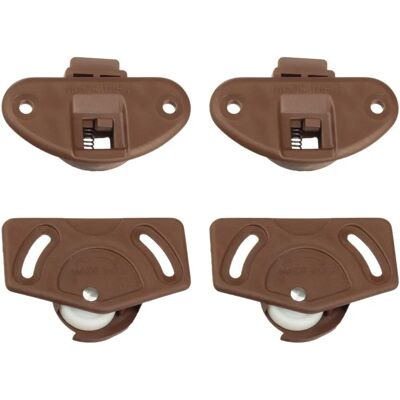 CYCLINGCOLORS - 2x Rolletjes voor schuifdeuren - Plastic geleider - Bruin CYCLINGCOLORS - 2x Rolletjes voor schuifdeuren - Plastic geleider - Bruin