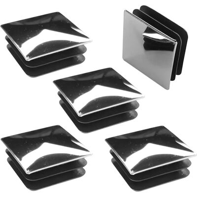 CYCLINGCOLORS 5x Bouchons carrés chromés en plastique pour tubes de mobilier CYCLINGCOLORS 5x Bouchons carrés chromés en plastique pour tubes de mobilier
