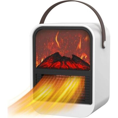 EDM Mini Fan Heater with Fireplace Effect - Space Heater EDM Mini Fan Heater with Fireplace Effect - Space Heater