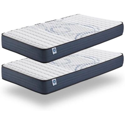Pack de 2 Matelas Naturalex Perfectsleep - 90x200cm, Mousse à Mémoire, Latex Bleu - Publicité Pack de 2 Matelas Naturalex Perfectsleep - 90x200cm, Mousse à Mémoire, Latex Bleu - Publicité