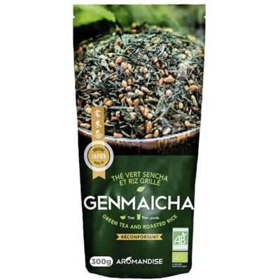 Ekologiczna zielona herbata i brązowy ryż Genmaicha od Aromandise - Zielony Herbatka Ekologiczna zielona herbata i brązowy ryż Genmaicha od Aromandise - Zielony Herbatka