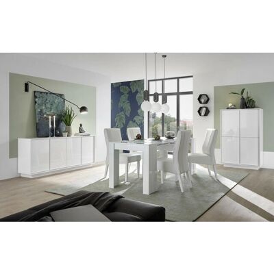 AZURA HOME DESIGN - ICE - Blanco lacado - Juego de comedor AZURA HOME DESIGN - ICE - Blanco lacado - Juego de comedor