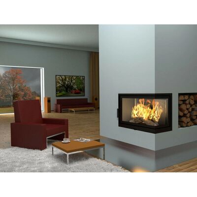 Azura Home Design - Inserto para chimenea de esquina 17 kw Levio ii Azura Home Design - Inserto para chimenea de esquina 17 kw Levio ii