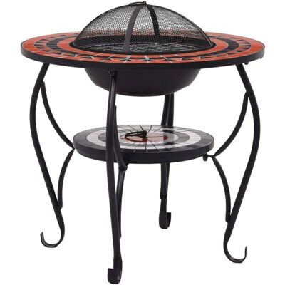 Helloshop26 - Mesa de chimenea mosaico 68 cm terracota Helloshop26 - Mesa de chimenea mosaico 68 cm terracota