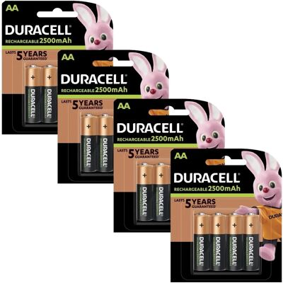 Duracell - Pre Charged Rechargeable 2500mAh AA - Batteries Duracell - Pre Charged Rechargeable 2500mAh AA - Batteries