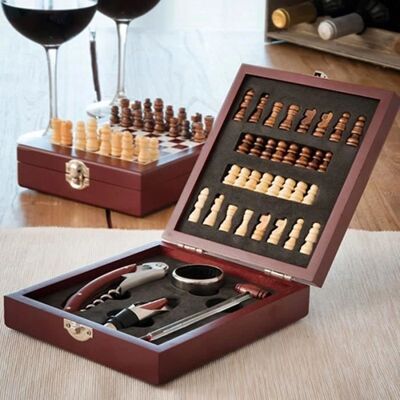 Coffret cadeau vin et échecs LG-Expro - Bordeaux - 37 pièces - Publicité Coffret cadeau vin et échecs LG-Expro - Bordeaux - 37 pièces - Publicité