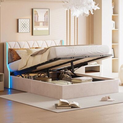 TANANT Letto contenitore imbottito 160x200 cm - Tamaño 160x200 cm - Almacenamiento bajo la cama - cama TANANT Letto contenitore imbottito 160x200 cm - Tamaño 160x200 cm - Almacenamiento bajo la cama - cama