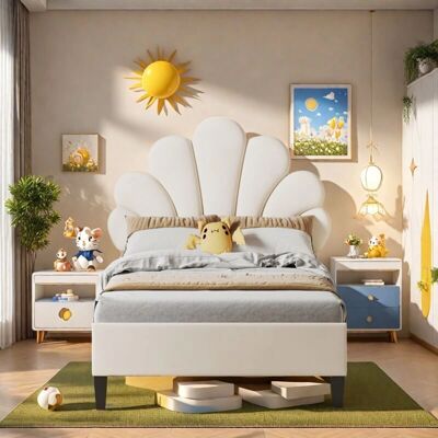 TANANT - Letto singolo imbottito 90x200 cm - cabecero de pétalos - Bed TANANT - Letto singolo imbottito 90x200 cm - cabecero de pétalos - Bed