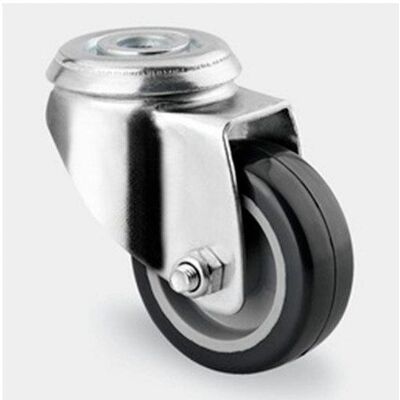 Roulette pivotante 50mm gris - Fourche en acier, bande en caoutchouc - Publicité Roulette pivotante 50mm gris - Fourche en acier, bande en caoutchouc - Publicité