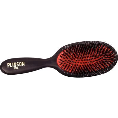 Brosse Moyenne PLISSON - Nylon & Poils de Sanglier - Démêlant & Massage - Publicité Brosse Moyenne PLISSON - Nylon & Poils de Sanglier - Démêlant & Massage - Publicité