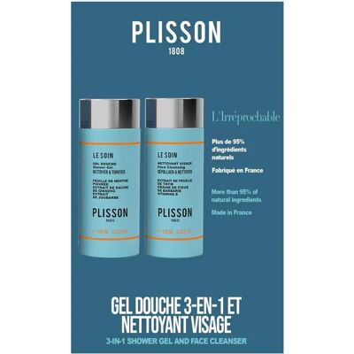 Plisson Duo L'irr proreproachable - Nettoyage doux de la peau - Effet rafraîchissant - Gel douche 3-en-1 - Gel nettoyant visage - Convient pour visage et cheveux - Publicité Plisson Duo L'irr proreproachable - Nettoyage doux de la peau - Effet rafraîchissant - Gel douche 3-en-1 - Gel nettoyant visage - Convient pour visage et cheveux - Publicité