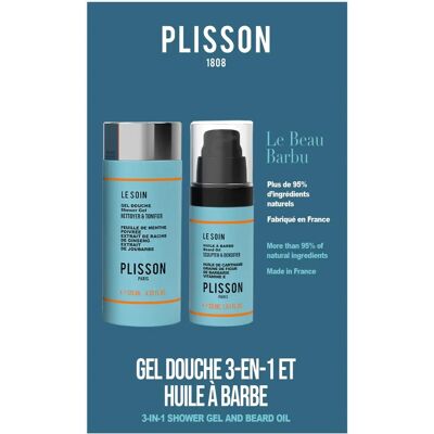 Plisson Le Beau Barbu Duo - Gel Douche & Huile à Barbe - Publicité Plisson Le Beau Barbu Duo - Gel Douche & Huile à Barbe - Publicité