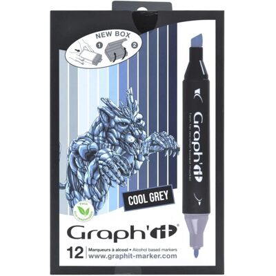 Marcatori GRAPH'IT Cool Greys - Ricaricabili - Arte & Design Marcatori GRAPH'IT Cool Greys - Ricaricabili - Arte & Design