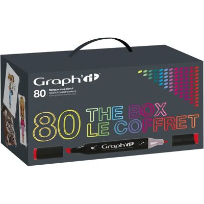 Graph'It 80 marker alkoholbaserade - Fyllbara i 4 fack Graph'It 80 marker alkoholbaserade - Fyllbara i 4 fack