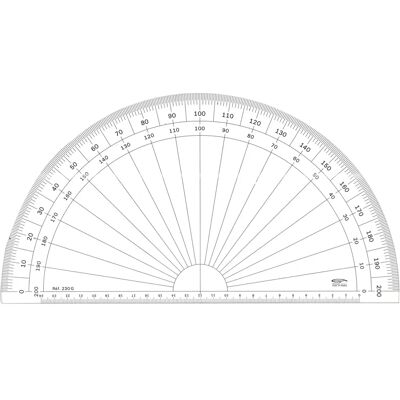 Transportador semi-circular de 30cm de acrílico Graphoplex - Misto - Graduado Transportador semi-circular de 30cm de acrílico Graphoplex - Misto - Graduado
