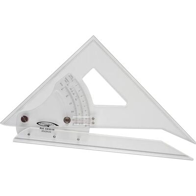 Graphoplex Escuadra/Transportadora ajustable - Bordes resistentes a manchas - Dibujo técnico Graphoplex Escuadra/Transportadora ajustable - Bordes resistentes a manchas - Dibujo técnico