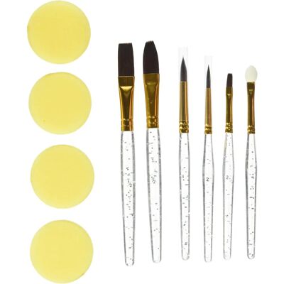 Ensemble de Pinceaux de Maquillage Deluxe Grim Tout - 10 Pièces - Paillettes Transparentes Ensemble de Pinceaux de Maquillage Deluxe Grim Tout - 10 Pièces - Paillettes Transparentes