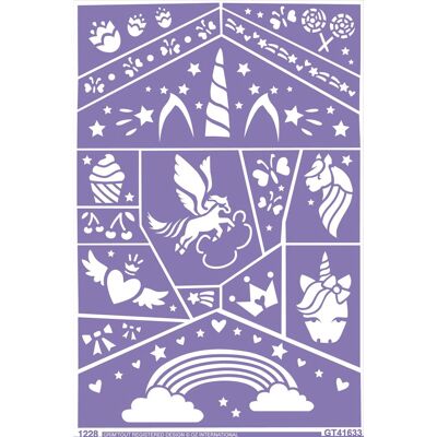 OZ International OZIGT41633 Jouet d'art et d'artisanat - Pochoir licorne réutilisable pour maquillage visage enfant OZ International OZIGT41633 Jouet d'art et d'artisanat - Pochoir licorne réutilisable pour maquillage visage enfant