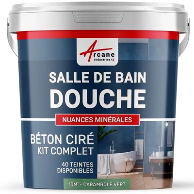 Kit de microcemento Arcane Industries - Microcement vert - Étanchéité pour salle de bain - 10 m² - Publicité Kit de microcemento Arcane Industries - Microcement vert - Étanchéité pour salle de bain - 10 m² - Publicité