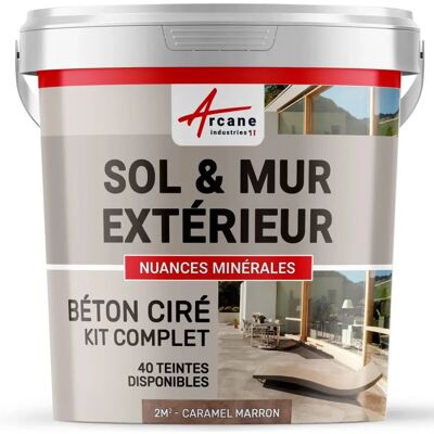 Kit Béton Arcane Industries - Extérieur - 2m² - Caramel Marron - Mur, Sol, Terrasse, Balcon, Escalier - Publicité Kit Béton Arcane Industries - Extérieur - 2m² - Caramel Marron - Mur, Sol, Terrasse, Balcon, Escalier - Publicité
