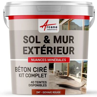 Kit béton extérieur Arcane Industries - 2m², Goyave rouge - Publicité Kit béton extérieur Arcane Industries - 2m², Goyave rouge - Publicité