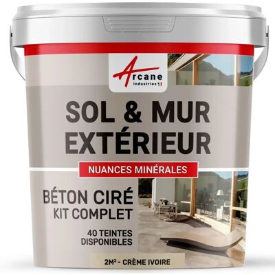 Kit béton extérieur Arcane Industries - 2m², Ivoire, Résistant UV - Finition béton - Publicité Kit béton extérieur Arcane Industries - 2m², Ivoire, Résistant UV - Finition béton - Publicité
