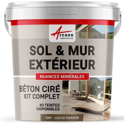 Kit béton extérieur Arcane Industries - 10m² chocolat marron - Finition béton pour sols, murs, terrasses, balcons & escaliers - Publicité Kit béton extérieur Arcane Industries - 10m² chocolat marron - Finition béton pour sols, murs, terrasses, balcons & escaliers - Publicité