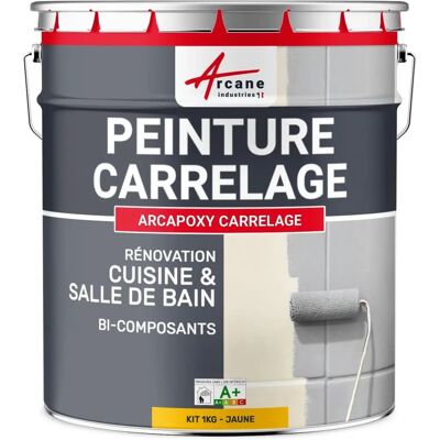 Peinture pour carrelages jaunes - cuisine & salle de bain - arcane industries - Publicité Peinture pour carrelages jaunes - cuisine & salle de bain - arcane industries - Publicité