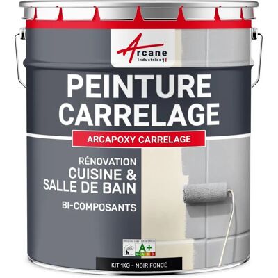 Peinture pour carreaux Arcane Industries - Noir - 1kg - Application facile - Publicité Peinture pour carreaux Arcane Industries - Noir - 1kg - Application facile - Publicité