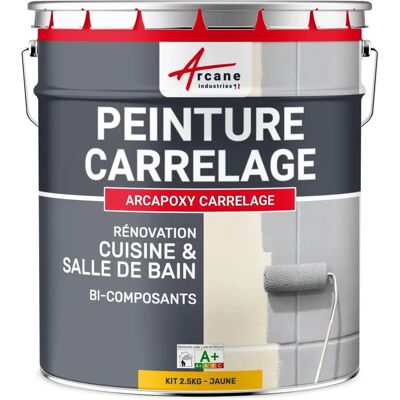 Peinture pour Carrelages Arcane Industries - 2,5kg Jaune - Salle de Bain & Cuisine - Publicité Peinture pour Carrelages Arcane Industries - 2,5kg Jaune - Salle de Bain & Cuisine - Publicité