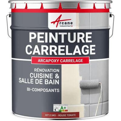 Peinture Carrelage Rouge Tomate - Kit 2,5 Kg - Arcane Industries - Publicité Peinture Carrelage Rouge Tomate - Kit 2,5 Kg - Arcane Industries - Publicité