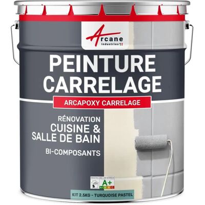 Peinture pour carrelage Arcane Industries - Turquoise Pastel - 2,5kg - Cuisine & Salle de bain - Publicité Peinture pour carrelage Arcane Industries - Turquoise Pastel - 2,5kg - Cuisine & Salle de bain - Publicité