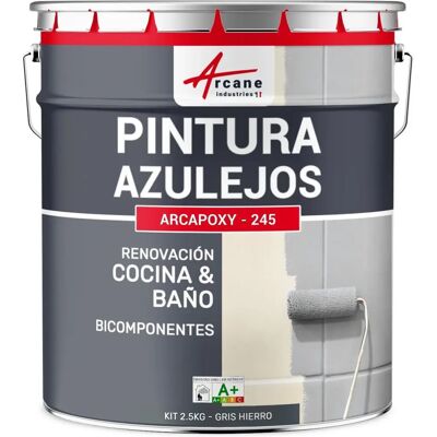 Peinture pour carreaux Arcane Industries - 2,5kg, Gris fer - Cuisine & Salle de bain - Publicité Peinture pour carreaux Arcane Industries - 2,5kg, Gris fer - Cuisine & Salle de bain - Publicité