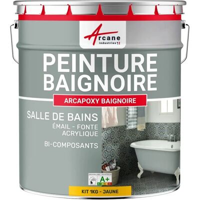 Résine Jaune Arcane Industries pour rénovation de baignoire - Finition pour bain et lavabo - Publicité Résine Jaune Arcane Industries pour rénovation de baignoire - Finition pour bain et lavabo - Publicité