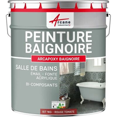 Résine Arcane Industries pour rénovation de baignoire - Rouge Tomate - Intérieur - Publicité Résine Arcane Industries pour rénovation de baignoire - Rouge Tomate - Intérieur - Publicité