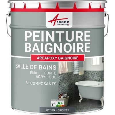 Résine Arcane Industries pour rénovation de baignoire - Gris fer - 1kg - Publicité Résine Arcane Industries pour rénovation de baignoire - Gris fer - 1kg - Publicité