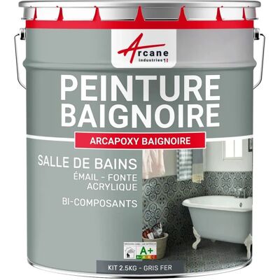 Résine pour baignoire arcane industries gris fer - Kit de rénovation - Publicité Résine pour baignoire arcane industries gris fer - Kit de rénovation - Publicité