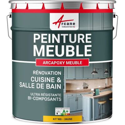 Peinture jaune pour meubles et salle de bains - arcane industries - 1kg - Publicité Peinture jaune pour meubles et salle de bains - arcane industries - 1kg - Publicité