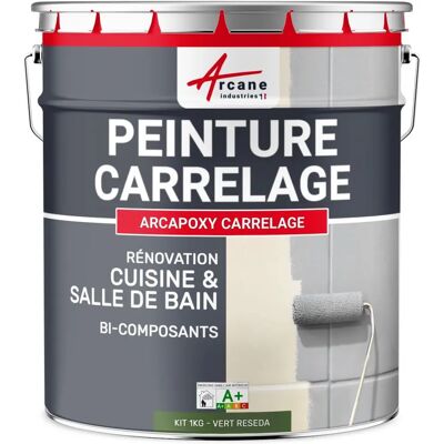 Peinture pour carreaux vert reséda - 1kg, 10m², RAL 6011 - Publicité Peinture pour carreaux vert reséda - 1kg, 10m², RAL 6011 - Publicité