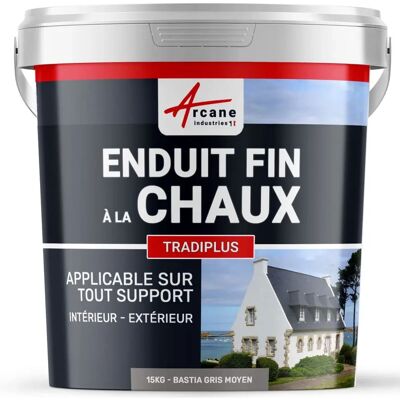 Arcane Industries Tradiplus - Enduit fin de chaux - 15kg - Gris moyen - Décoration intérieure/extérieure Arcane Industries Tradiplus - Enduit fin de chaux - 15kg - Gris moyen - Décoration intérieure/extérieure