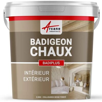 Badiplus - Peinture de Chaux pour Mur Intérieur et Extérieur - Beige Foncé - Peinture Murale Badiplus - Peinture de Chaux pour Mur Intérieur et Extérieur - Beige Foncé - Peinture Murale