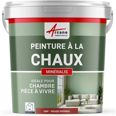 Peinture à la chaux naturelle intérieure - Arcane Industries - Mineralis - 15 m² - Paprika rouge - Publicité Peinture à la chaux naturelle intérieure - Arcane Industries - Mineralis - 15 m² - Paprika rouge - Publicité