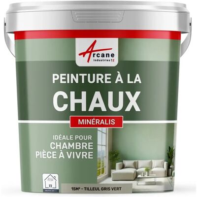 Peinture à la chaux naturelle pour intérieur Arcane Industries - Mineralis - Tila gris vert - 15m² - Publicité Peinture à la chaux naturelle pour intérieur Arcane Industries - Mineralis - Tila gris vert - 15m² - Publicité