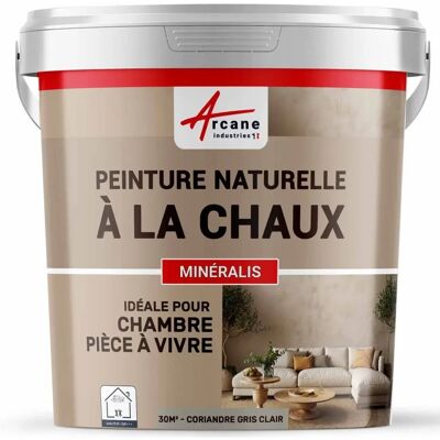 Peinture au chaux naturelle intérieure - mineralis - 30 m² - coriandre gris clair Peinture au chaux naturelle intérieure - mineralis - 30 m² - coriandre gris clair